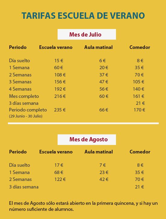 Escuela de Verano Las Claras 2021-Folleto Inscripción